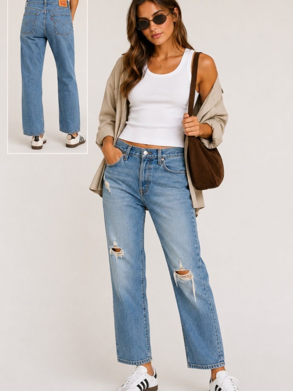 Levi’s 501 Jeans W30 L26 Distressed Light Wash Button Fly Straight Leg Cropped